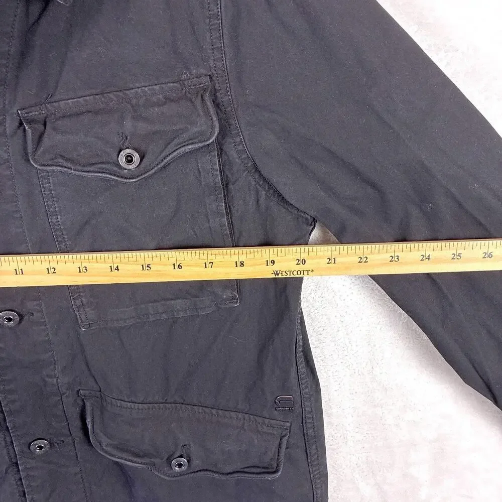 G Star Raw Overshirt Jacket Mens M Black Vodan Denim Indie Luxury Moto Y2K